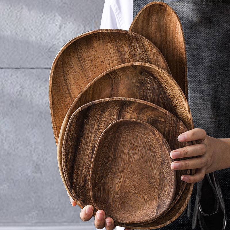Moku Tray™｜天然木のぬくもり・アカシアウッドプレート5個セット